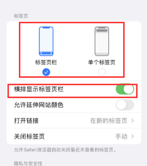 右江iPhone授权维修分享Safari浏览器如何切换标签栏位置 